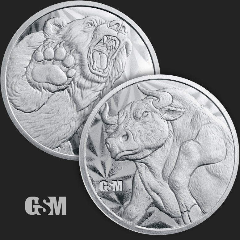 1 oz Bull & Bear Silver Round
