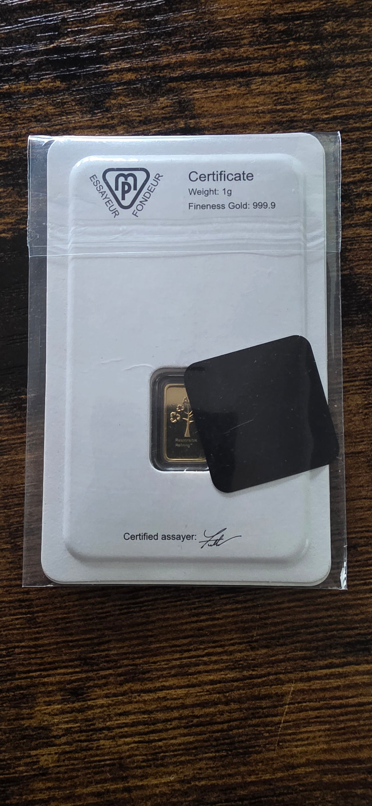 Metalor 1g gold bar