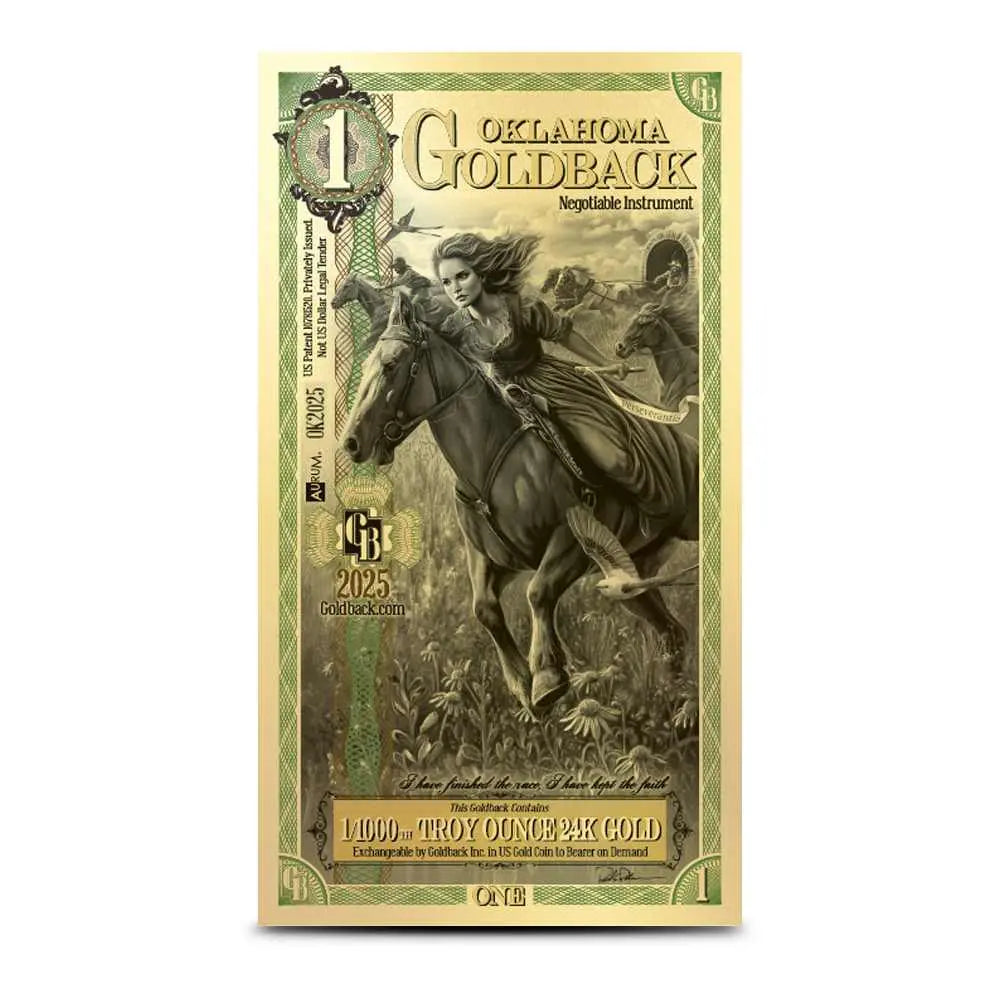1 Oklahoma Goldback (24k Gold Note)