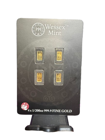 4x 1/200th Gold Wessex Mint “Panda” Bars (24k Gold)