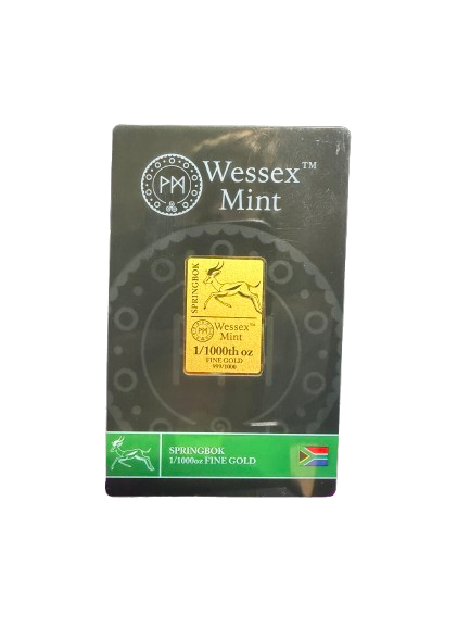 1/1000th Gold Wessex Mint “Springbok” Note (24k Gold)