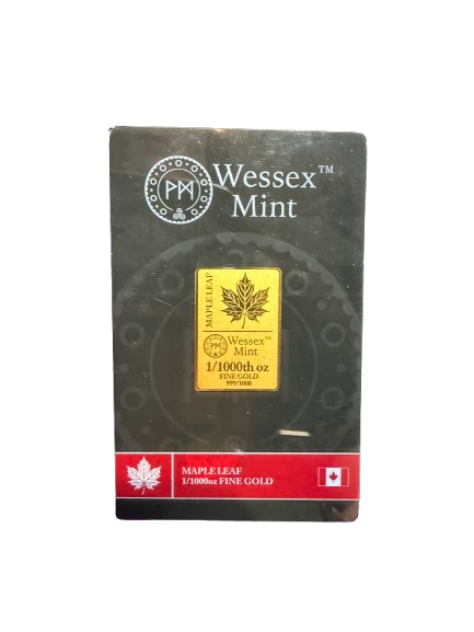 1/1000th Gold Wessex Mint “Maple Leaf” Note (24k Gold)