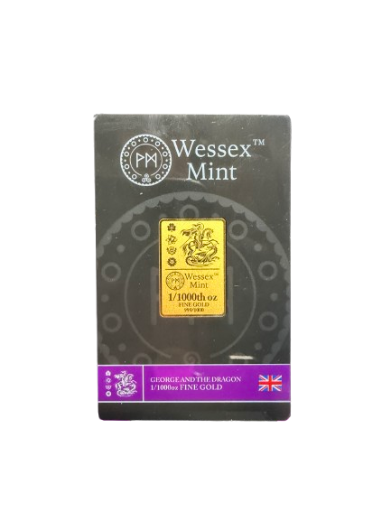 1/1000th Gold Wessex Mint “George & the Dragon” Note (24k Gold)
