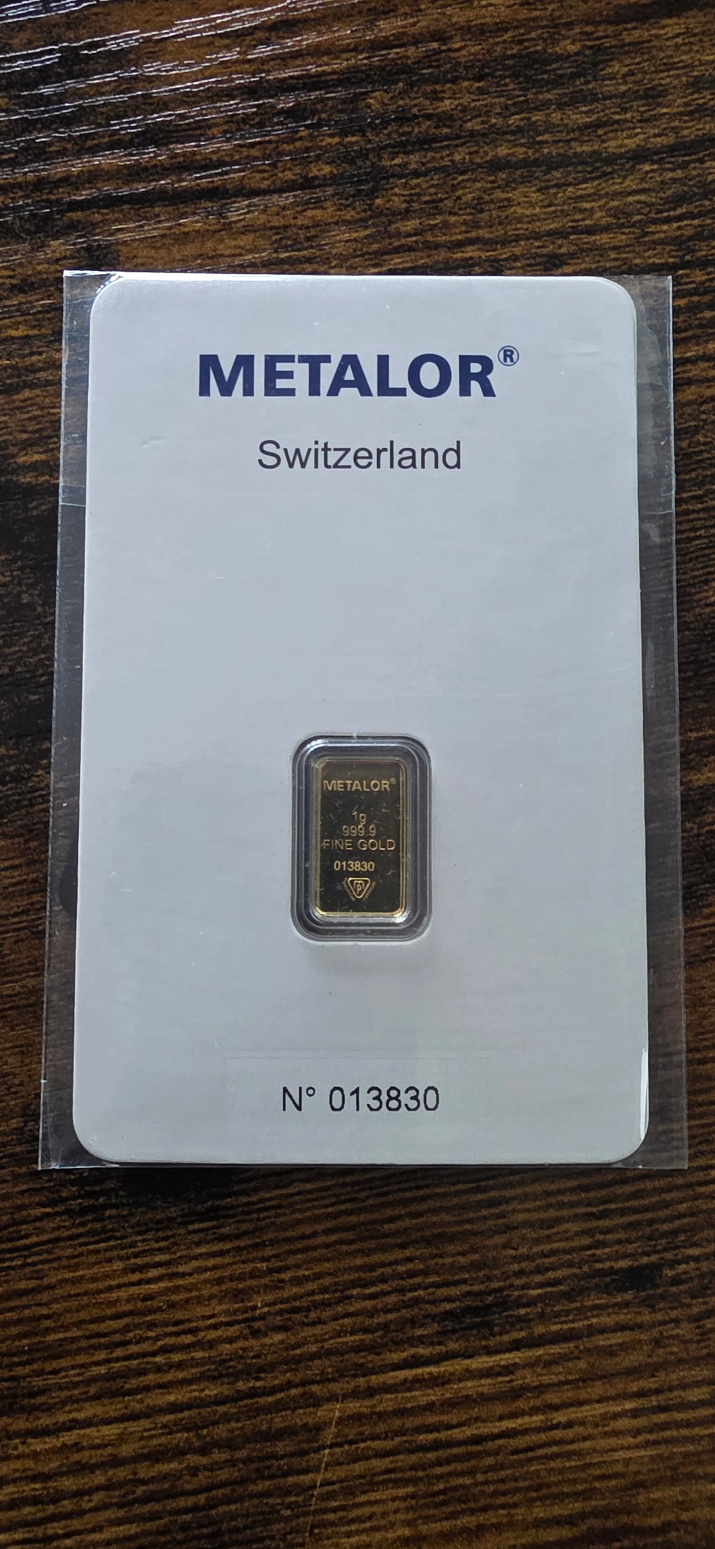 Metalor 1g gold bar