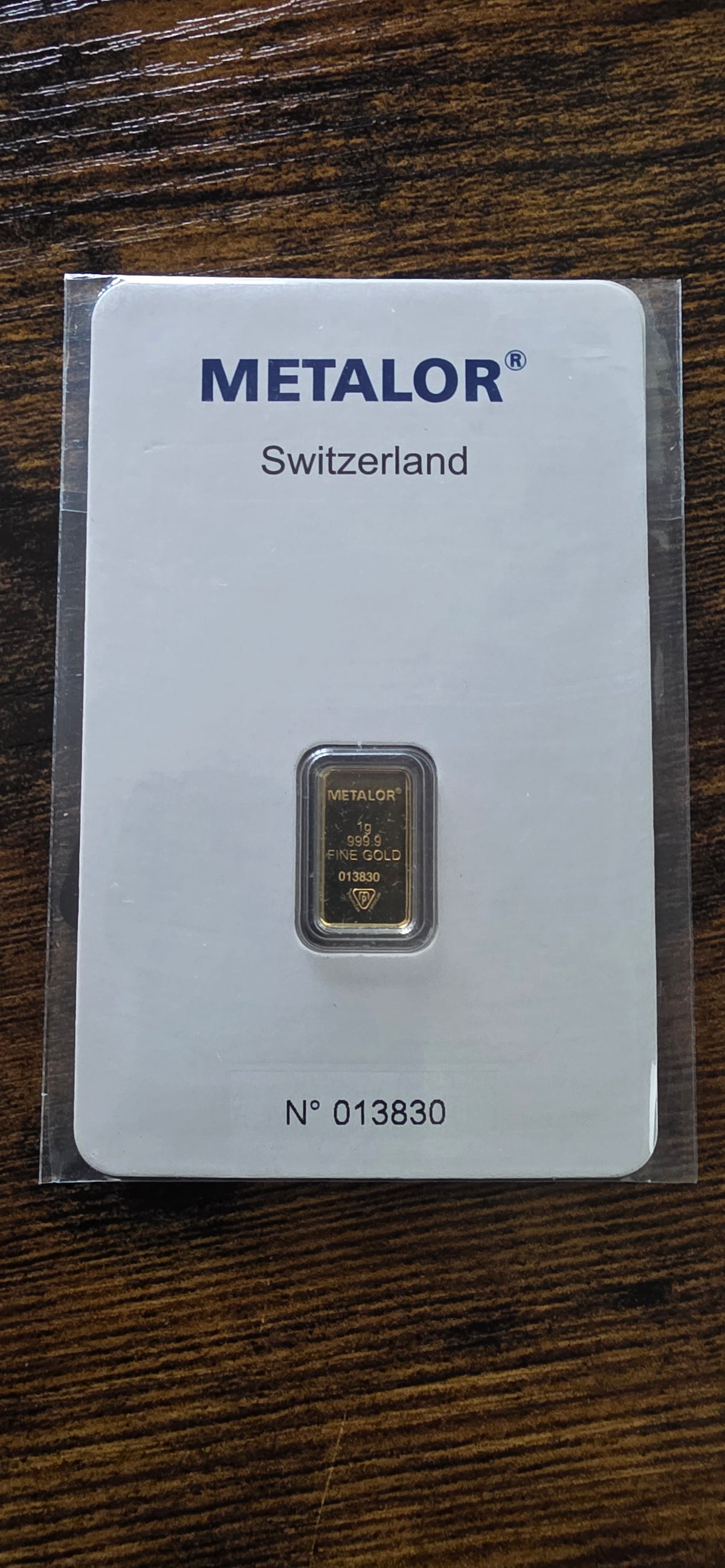 Metalor 1g gold bar
