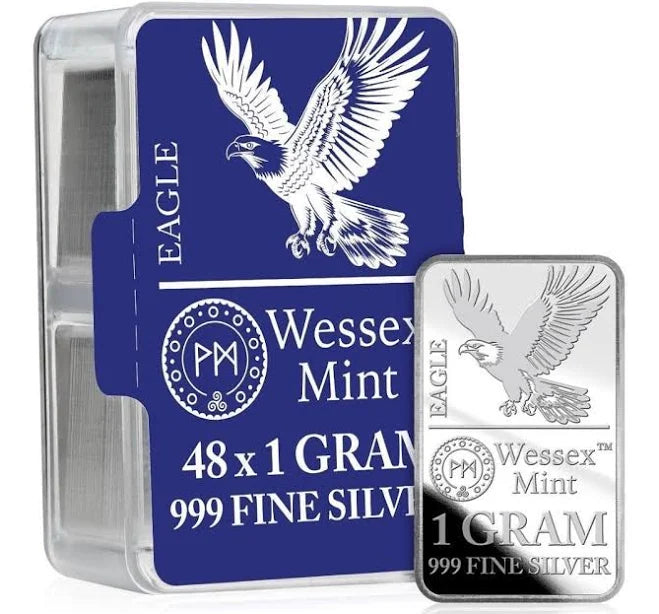 48 x 1g Wessex Mint “Eagle” Silver Bars (.999 Fine Silver)