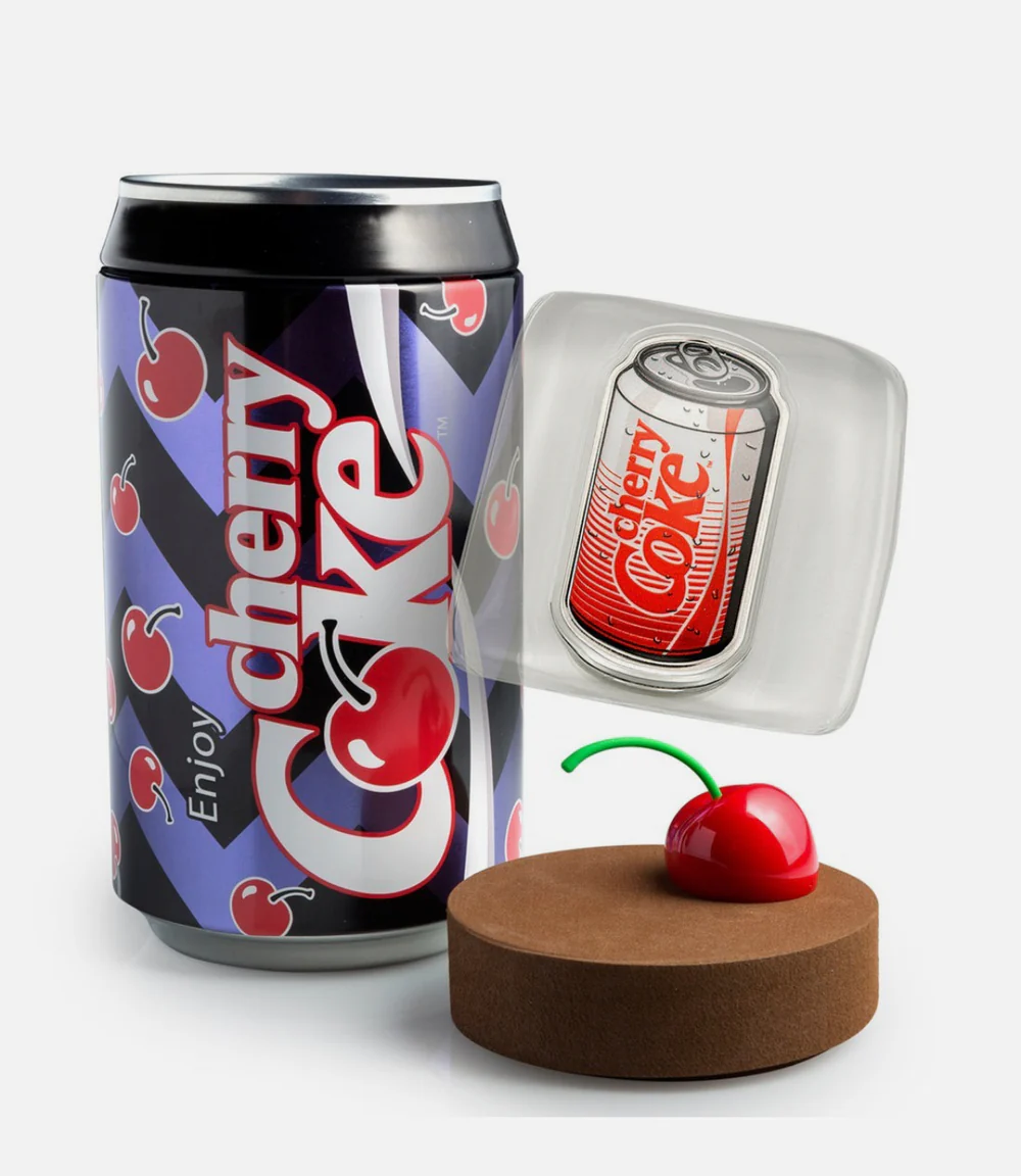 Cherry Coke 40th Anniversary Can 1oz Silver Coin