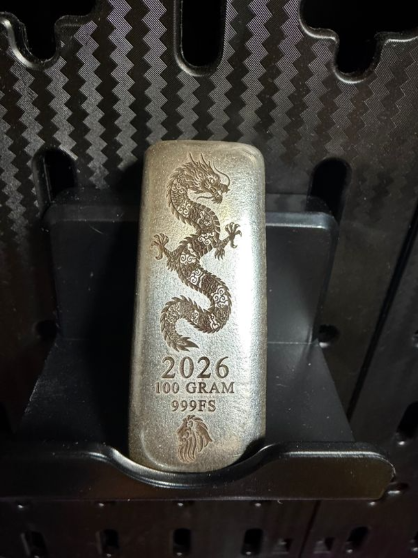 999 Silver 100g 2026 dragon bar