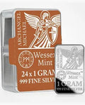24 x 1g Wessex Mint “Archangel Michael” Silver Bars (.999 Fine Silver)